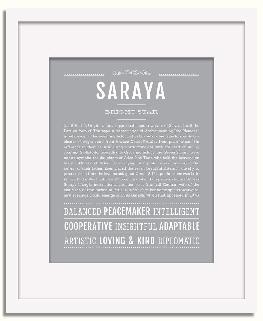Frame Options | Light Gray | White Frame, Matted