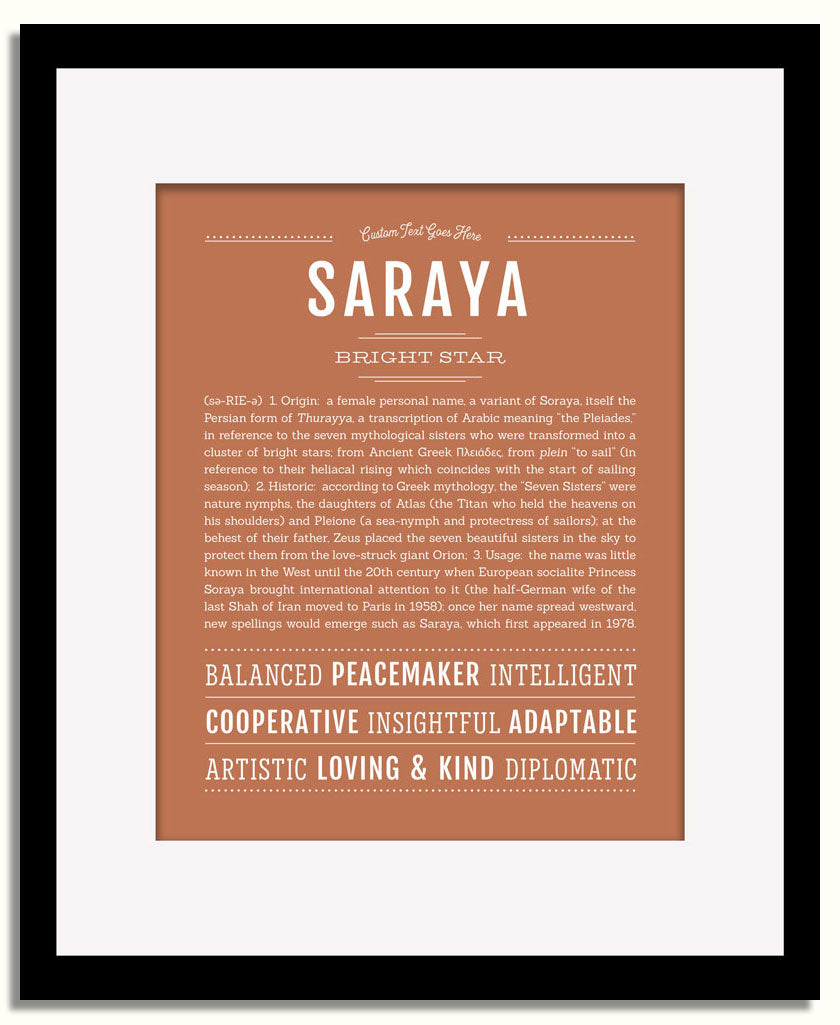 Frame Options | Terra Cotta | Black Frame, Matted