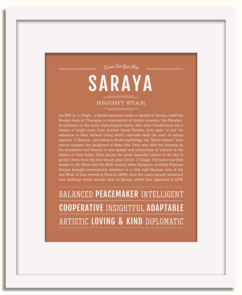 Frame Options | Terra Cotta | White Frame, Matted