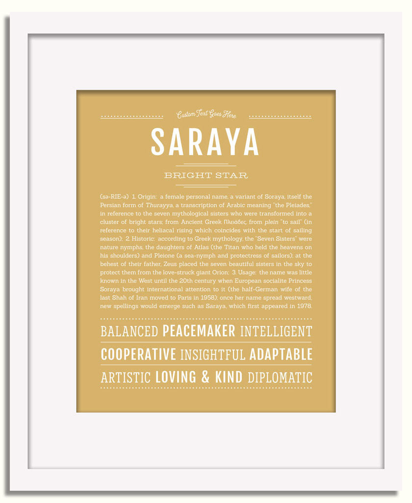 Frame Options | Matte Gold | White Frame, Matted