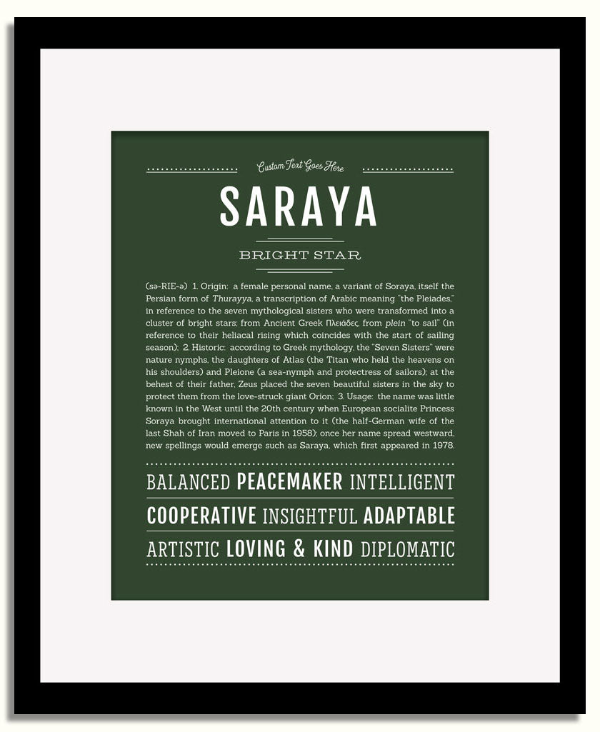Frame Options | Deep Forest | Black Frame, Matted