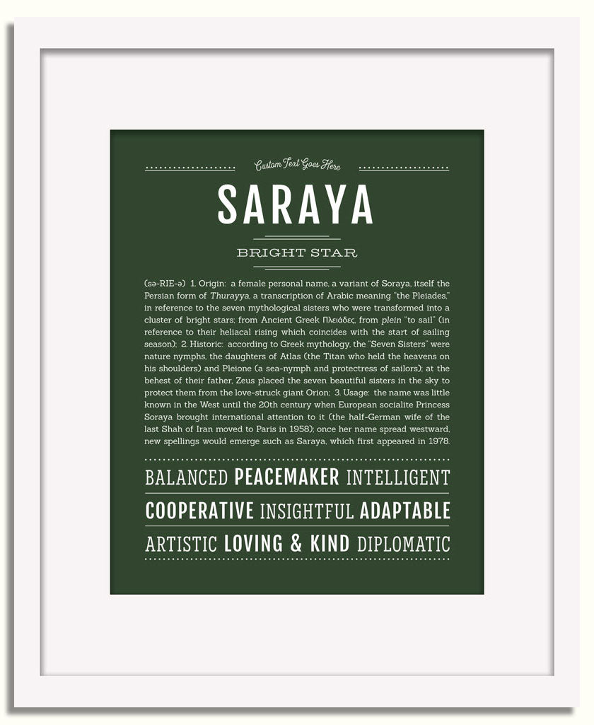 Frame Options | Deep Forest | White Frame, Matted