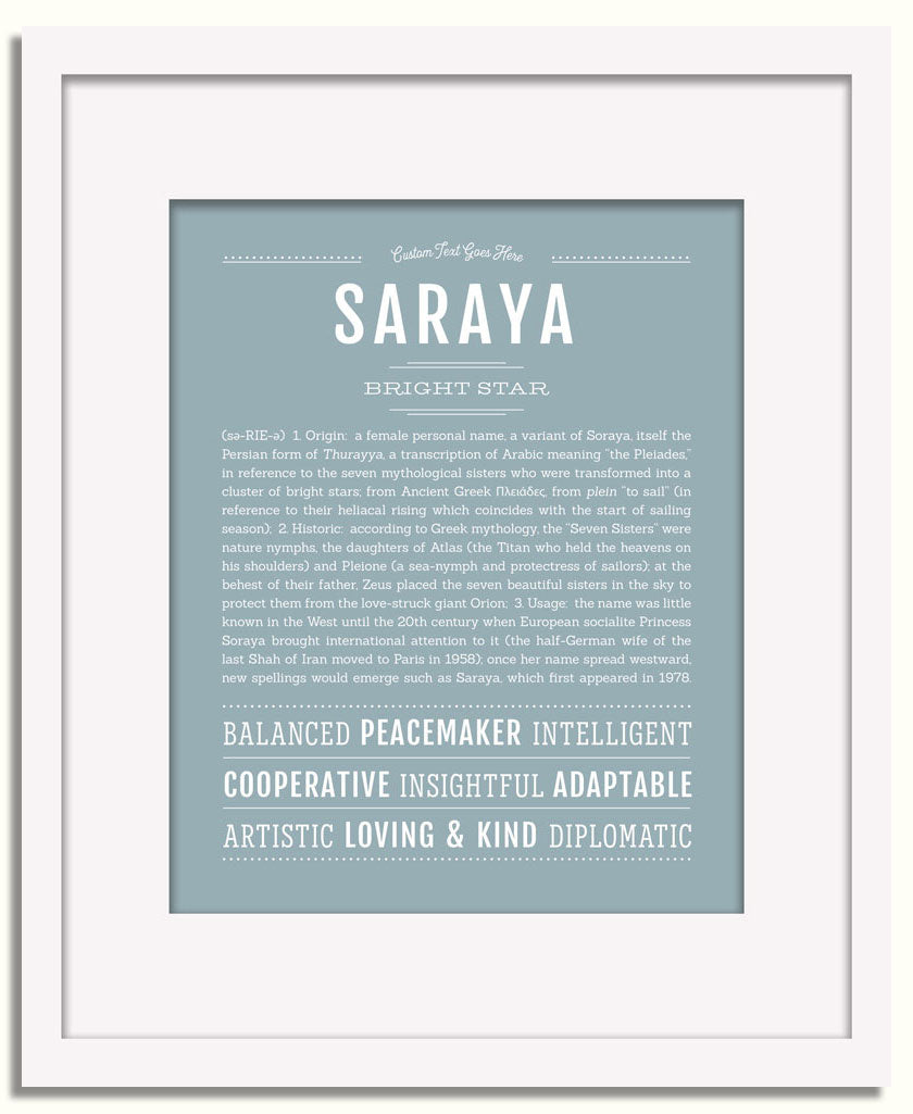 Frame Options | Powder Blue | White Frame, Matted