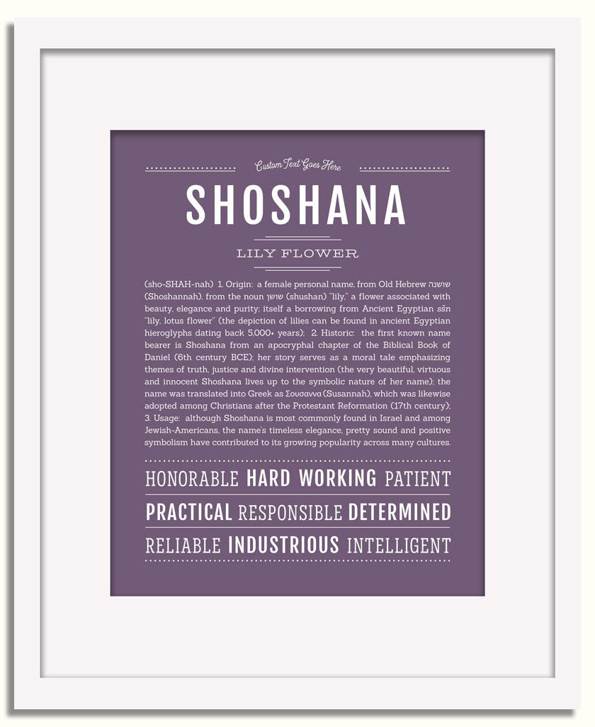 Frame Options | Deep Purple | White Frame, Matted