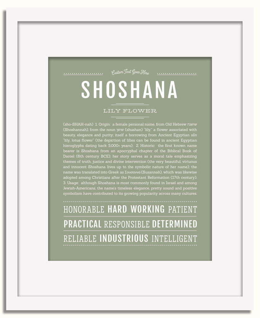 Frame Options | Sage | White Frame, Matted