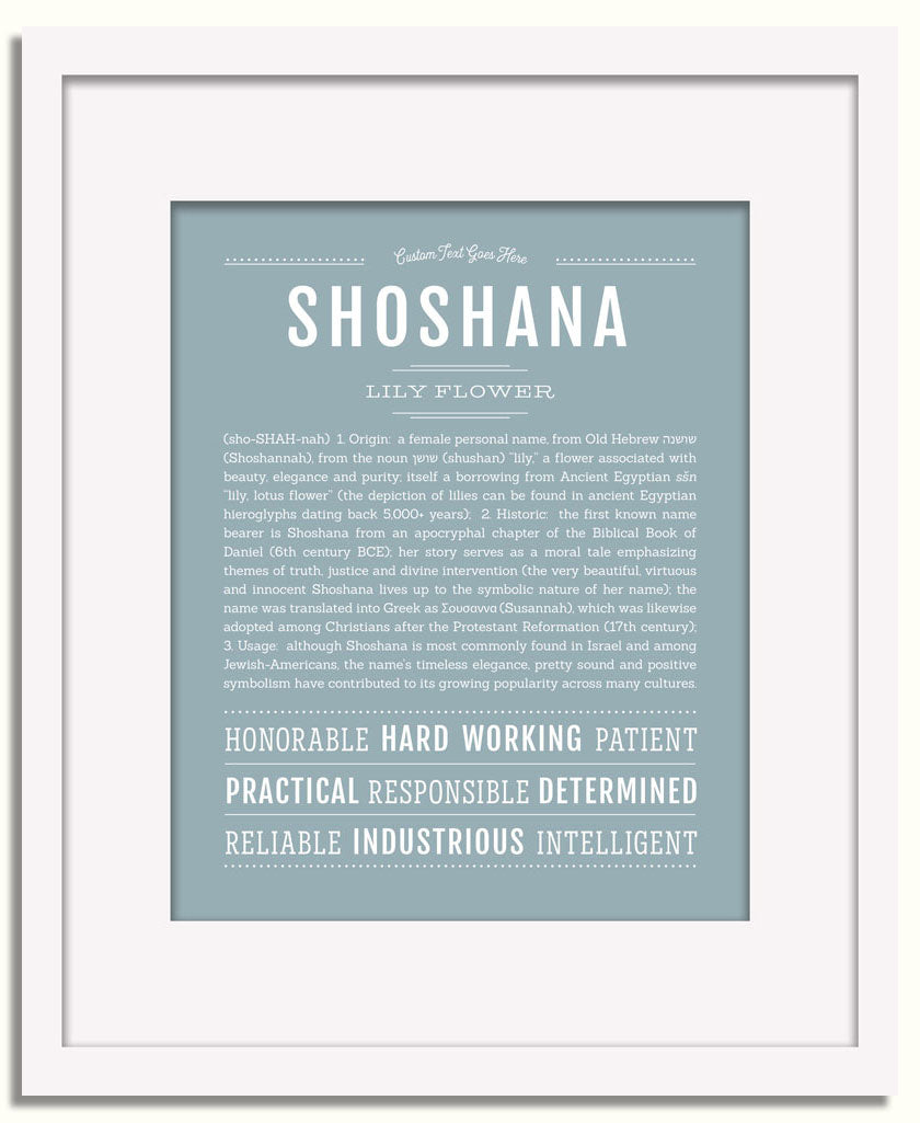 Frame Options | Powder Blue | White Frame, Matted