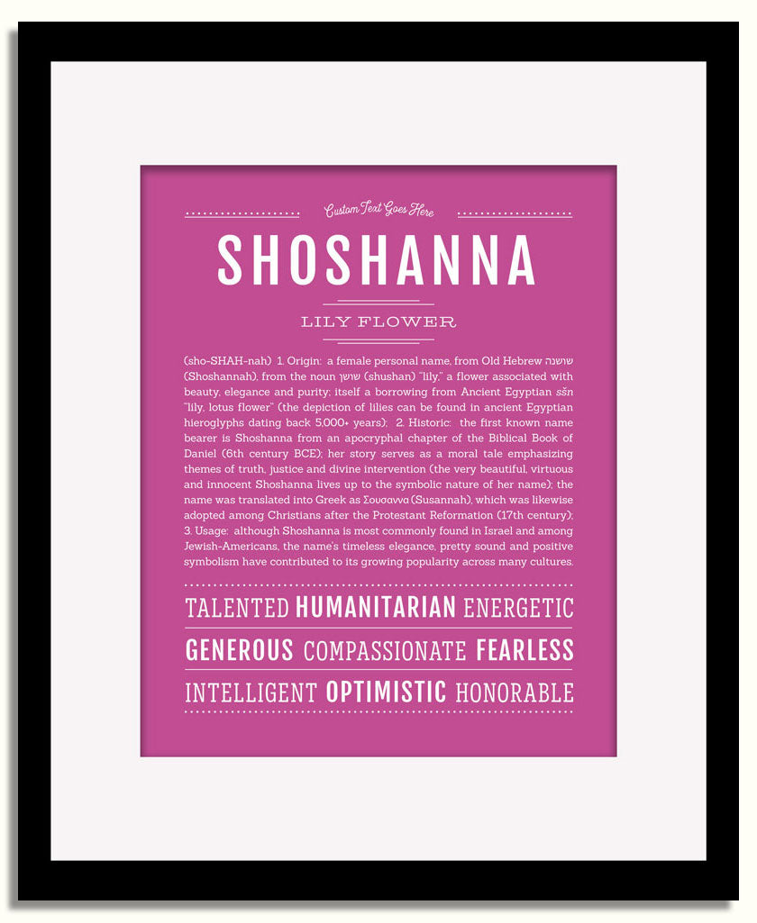 Frame Options | Dark Pink | Black Frame, Matted