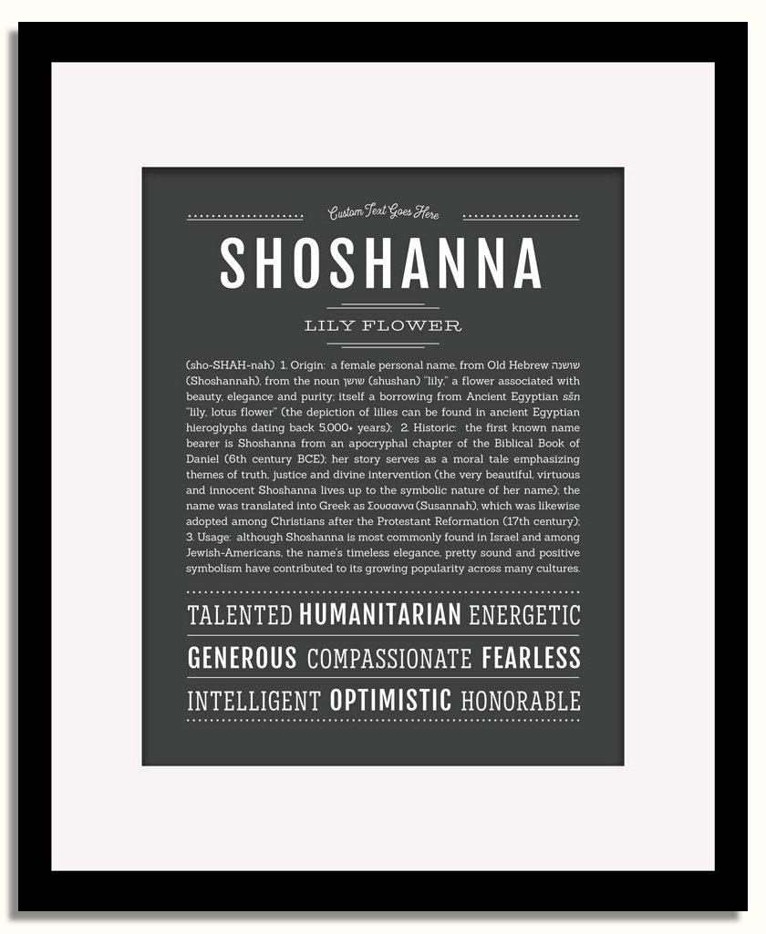 Frame Options | Charcoal Gray | Black Frame, Matted