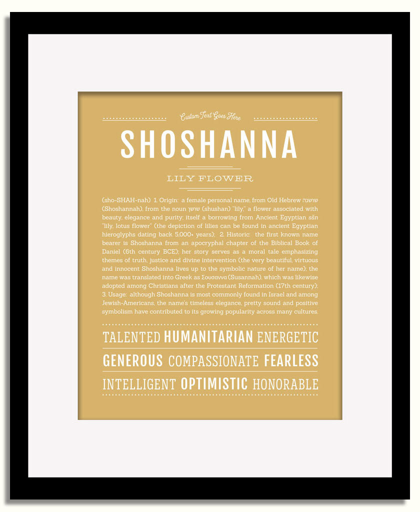 Frame Options | Matte Gold | Black Frame, Matted