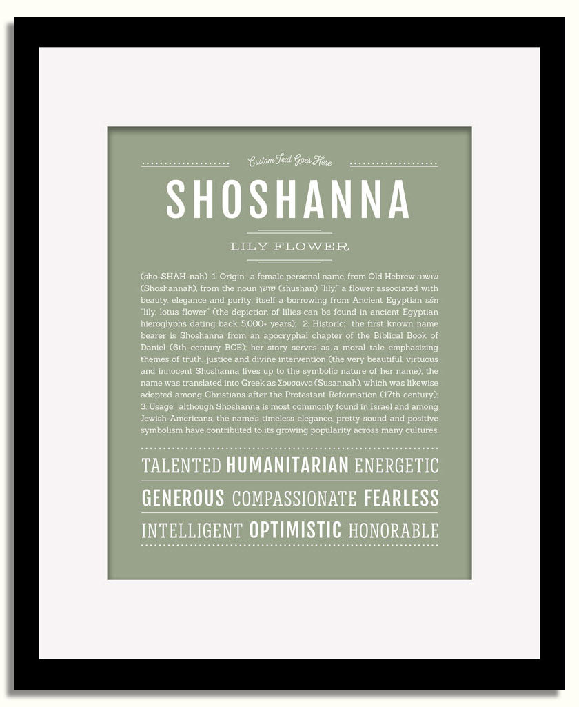 Frame Options | Sage | Black Frame, Matted