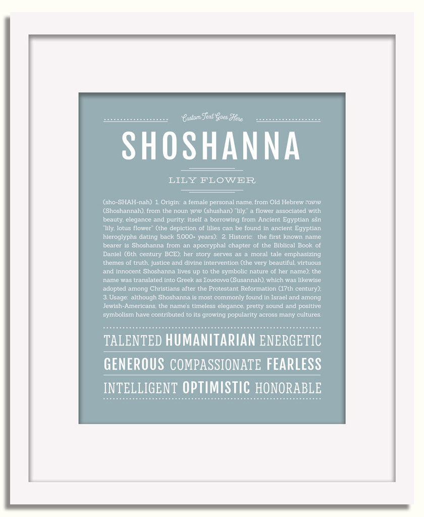 Frame Options | Powder Blue | White Frame, Matted