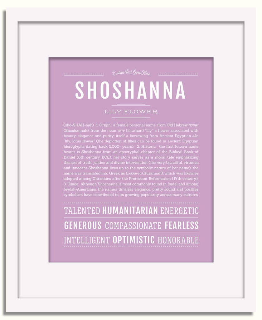 Frame Options | Lilac | White Frame, Matted