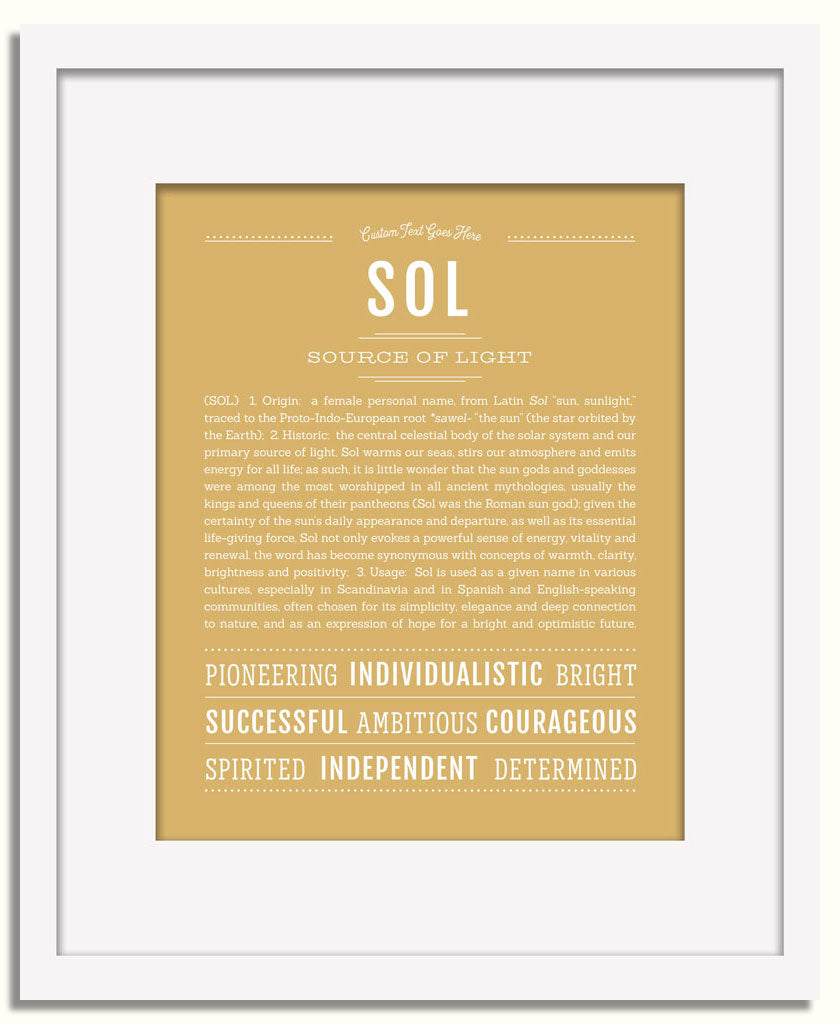 Frame Options | Matte Gold | White Frame, Matted
