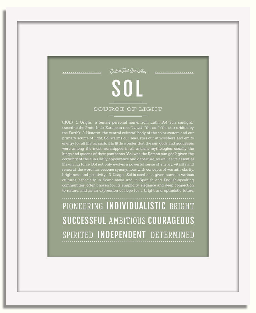 Frame Options | Sage | White Frame, Matted