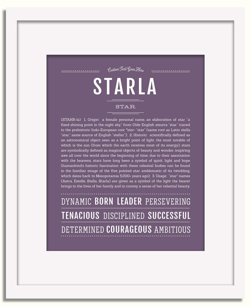 Frame Options | Deep Purple | White Frame, Matted