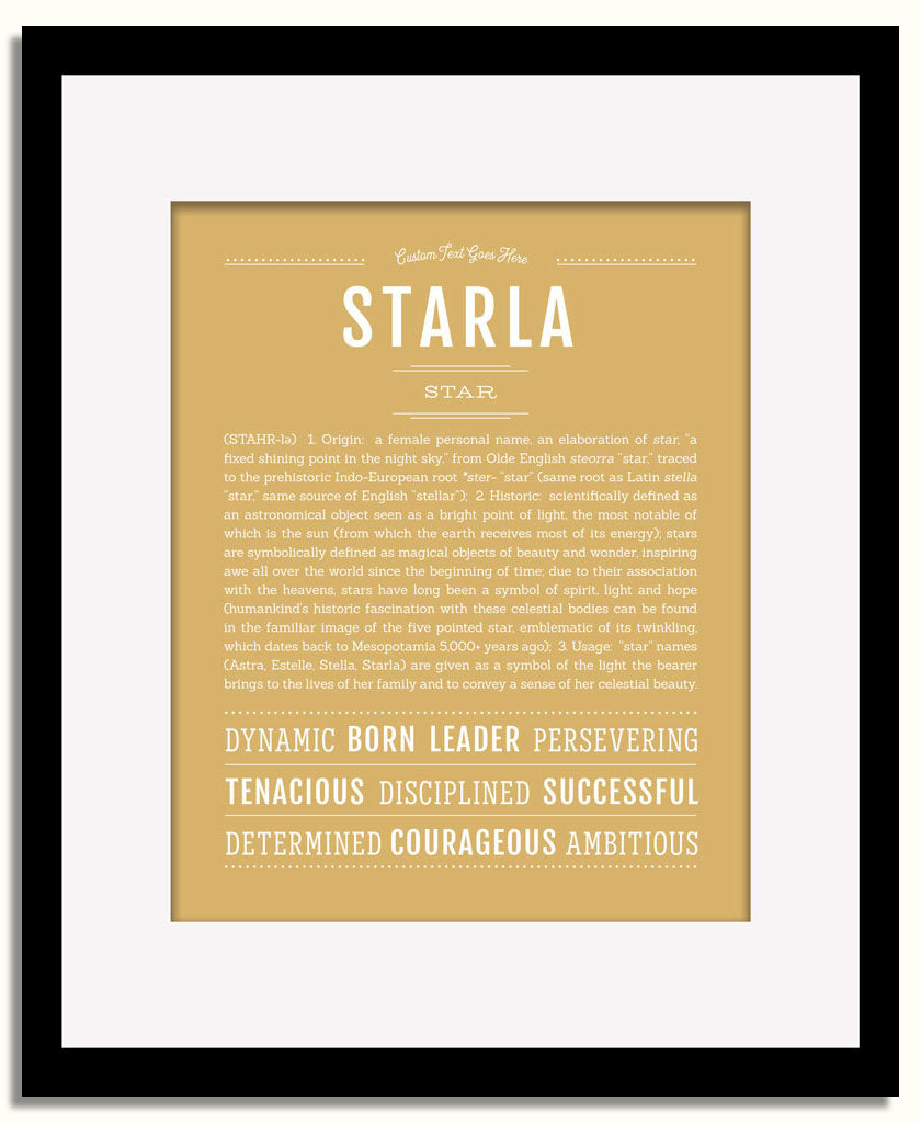 Frame Options | Matte Gold | Black Frame, Matted
