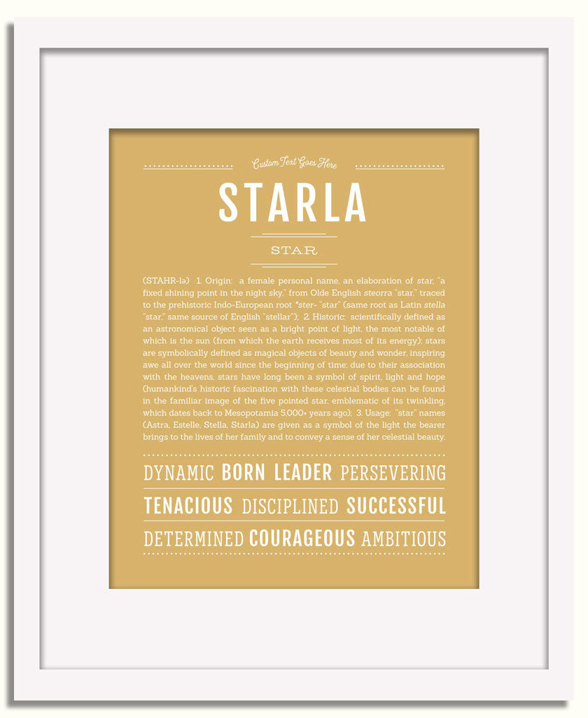 Frame Options | Matte Gold | White Frame, Matted