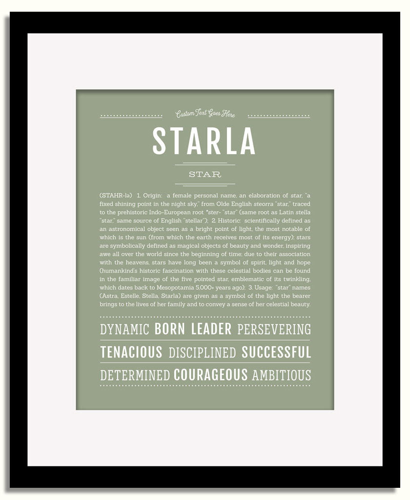 Frame Options | Sage | Black Frame, Matted
