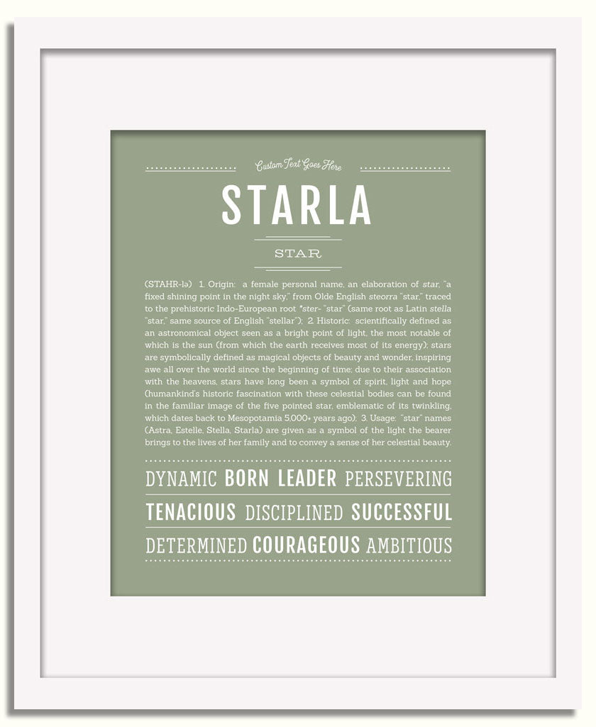 Frame Options | Sage | White Frame, Matted