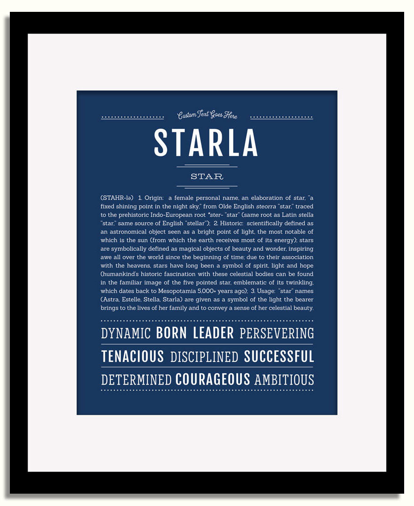 Frame Options | Midnight Blue | Black Frame, Matted