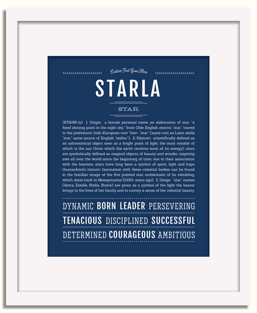 Frame Options | Midnight Blue | White Frame, Matted