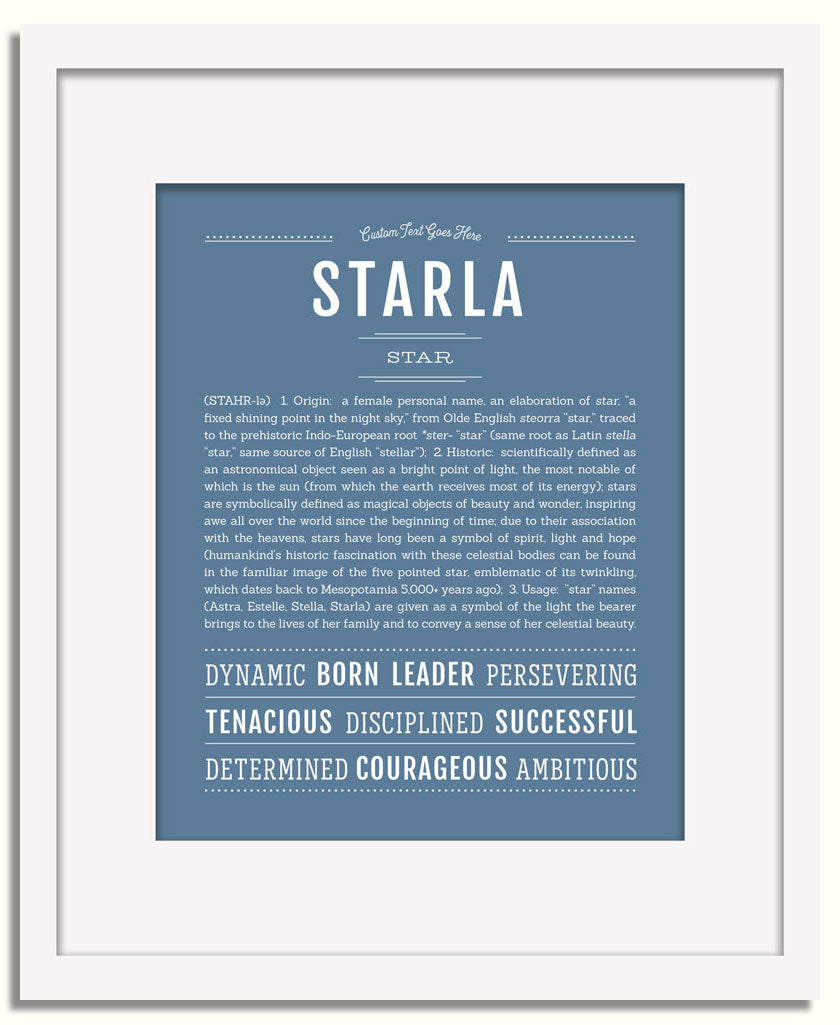 Frame Options | Steele Blue | White Frame, Matted