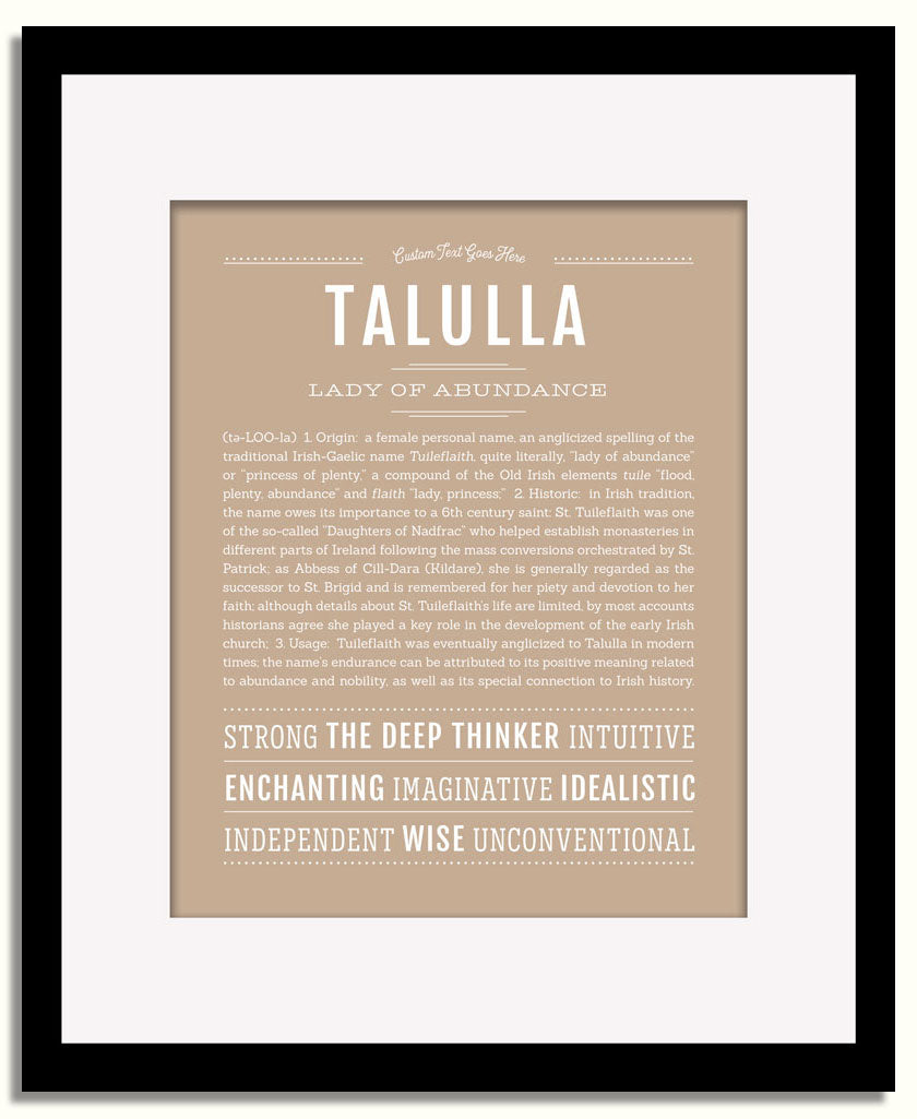 Frame Options | Tan | Black Frame, Matted