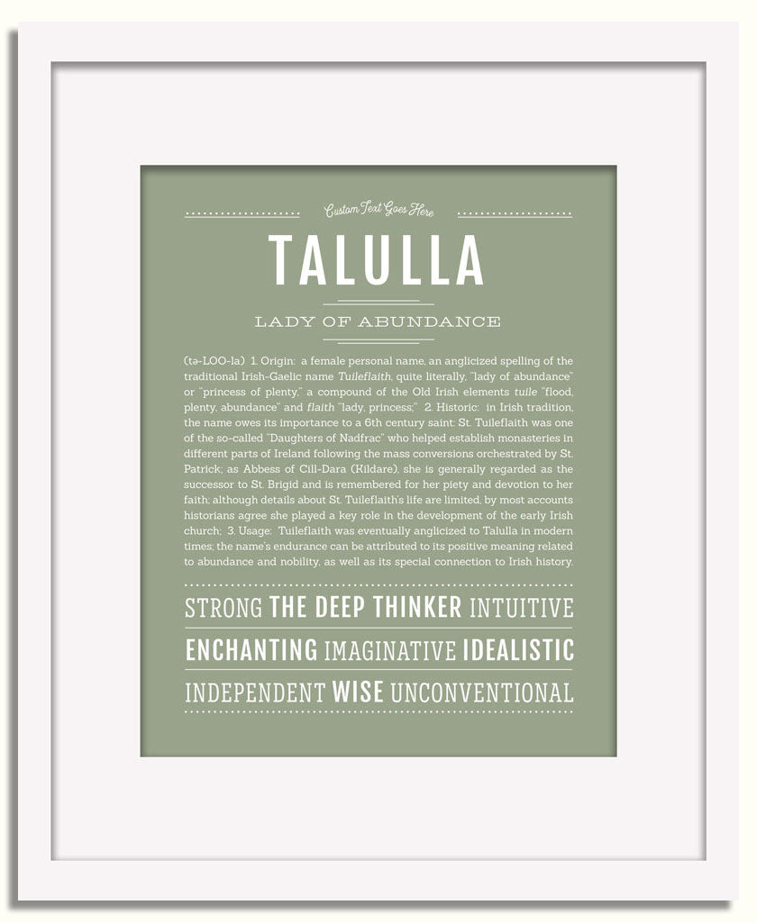 Frame Options | Sage | White Frame, Matted