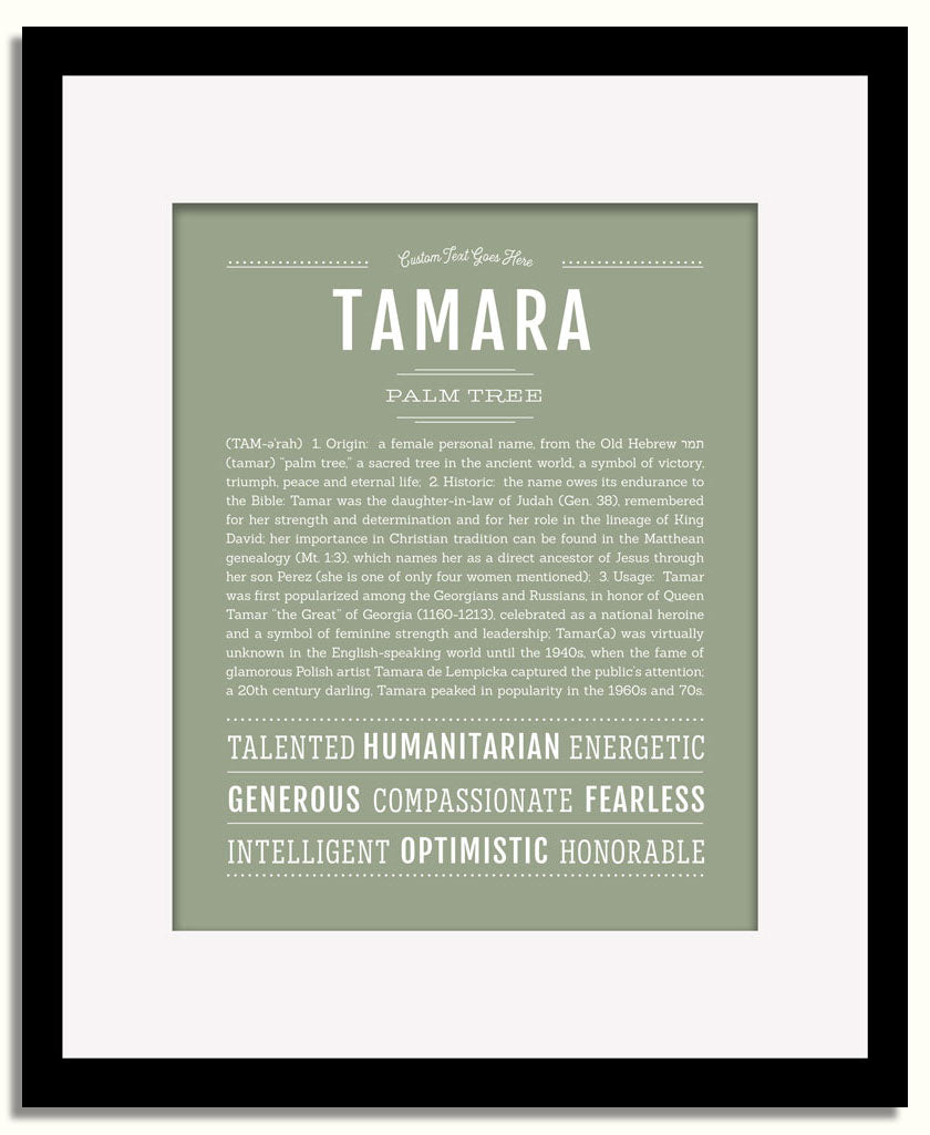 Frame Options | Sage | Black Frame, Matted