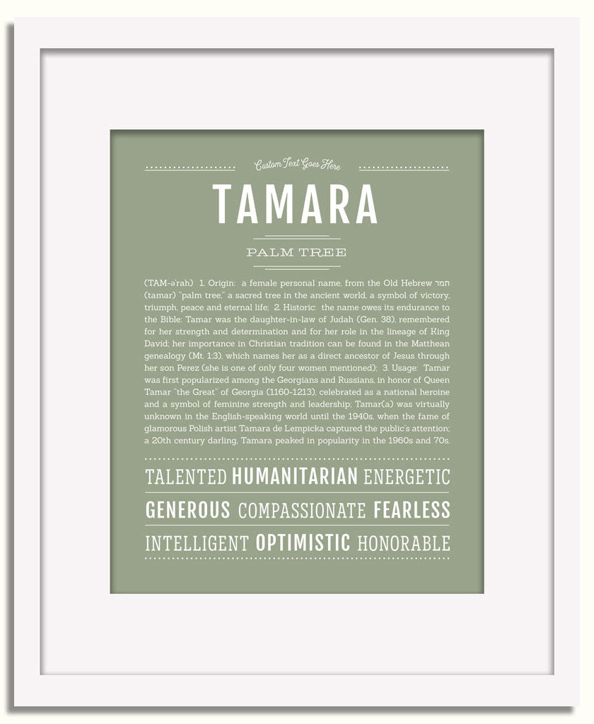 Frame Options | Sage | White Frame, Matted