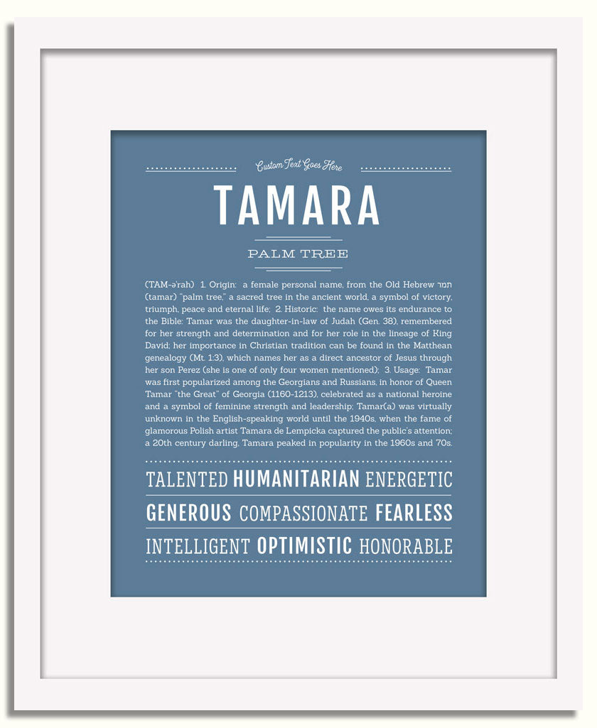 Frame Options | Steele Blue | White Frame, Matted