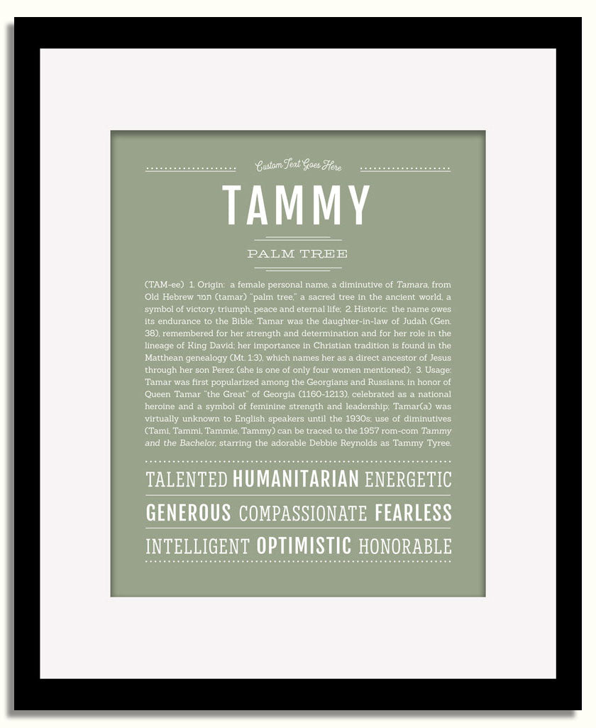 Frame Options | Sage | Black Frame, Matted
