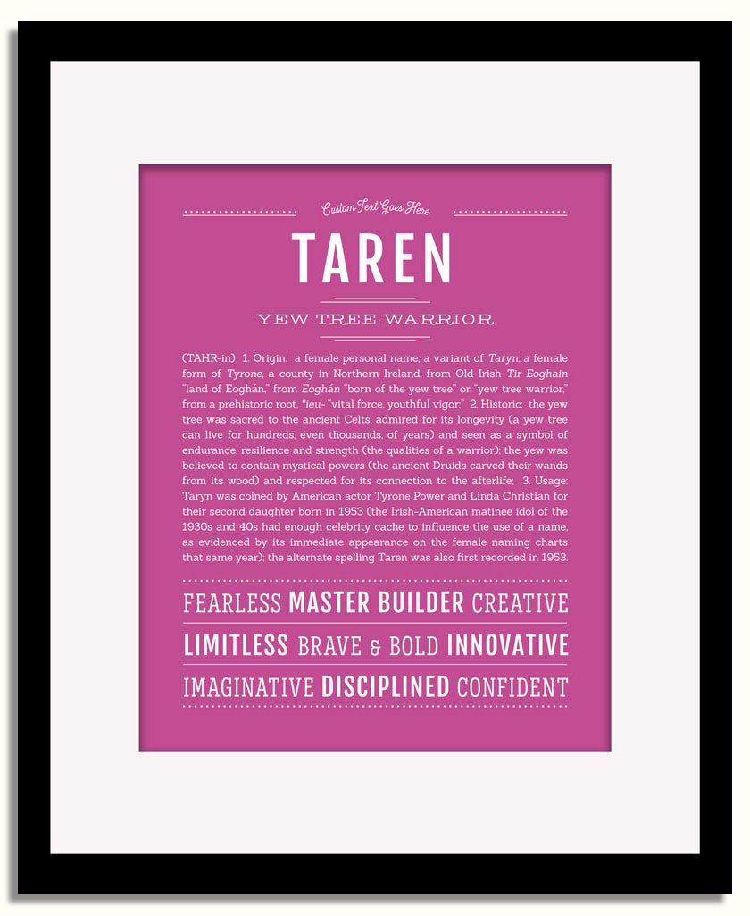 Frame Options | Dark Pink | Black Frame, Matted