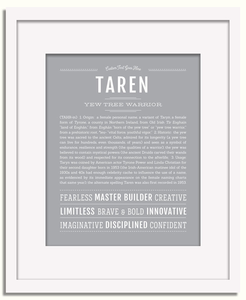 Frame Options | Light Gray | White Frame, Matted