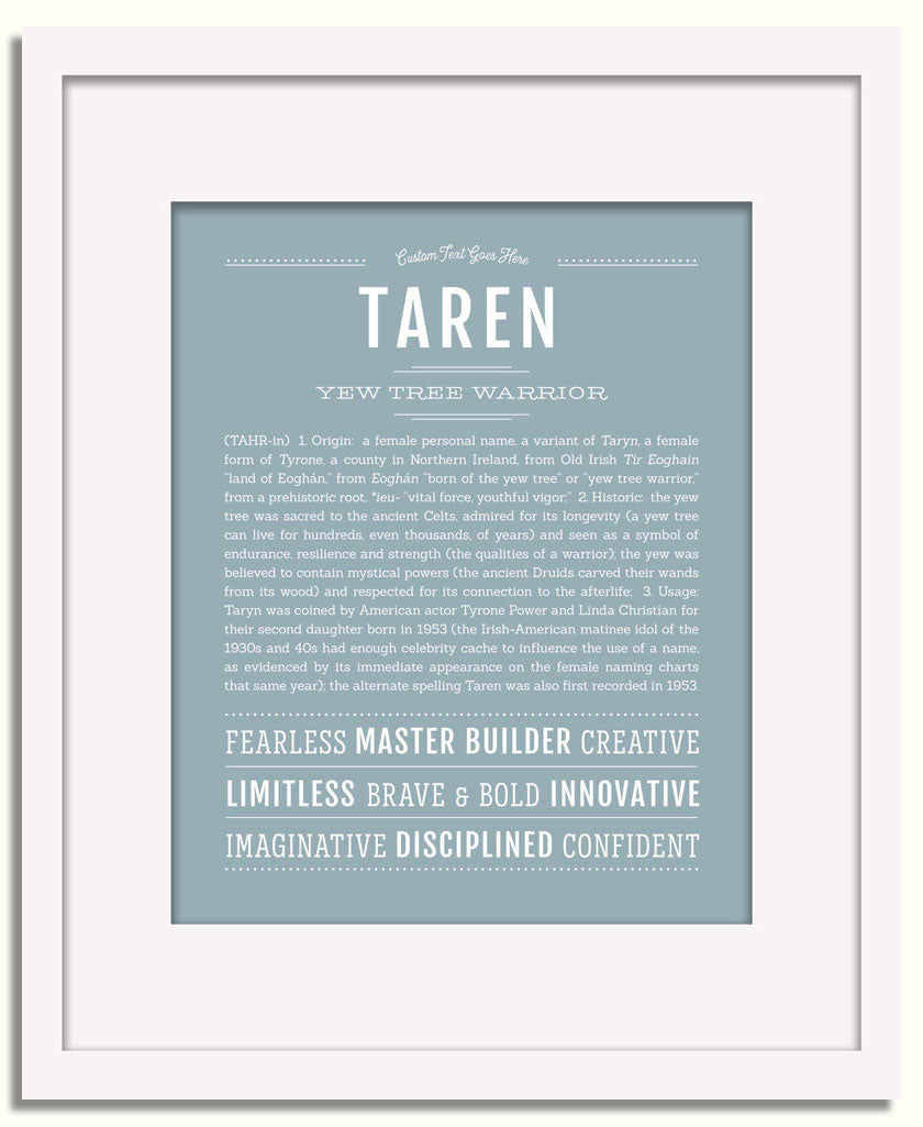 Frame Options | Powder Blue | White Frame, Matted