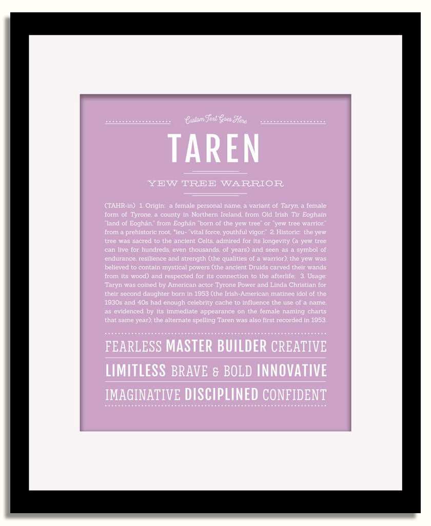 Frame Options | Lilac | Black Frame, Matted