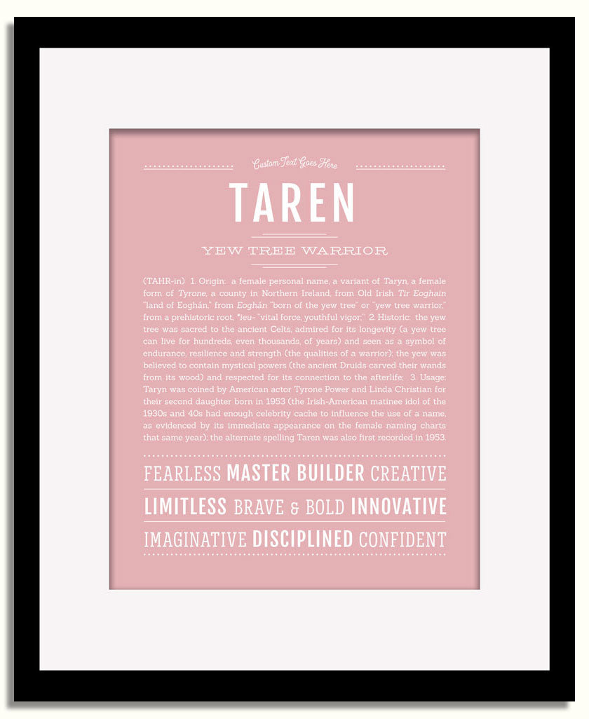 Frame Options | Dusty Rose | Black Frame, Matted