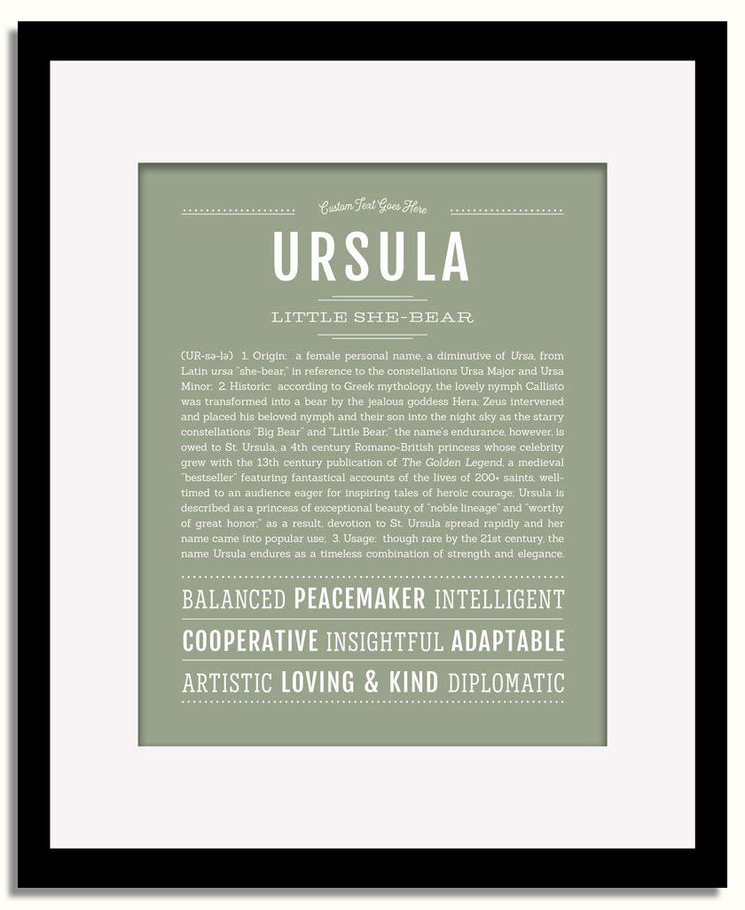 Frame Options | Sage | Black Frame, Matted