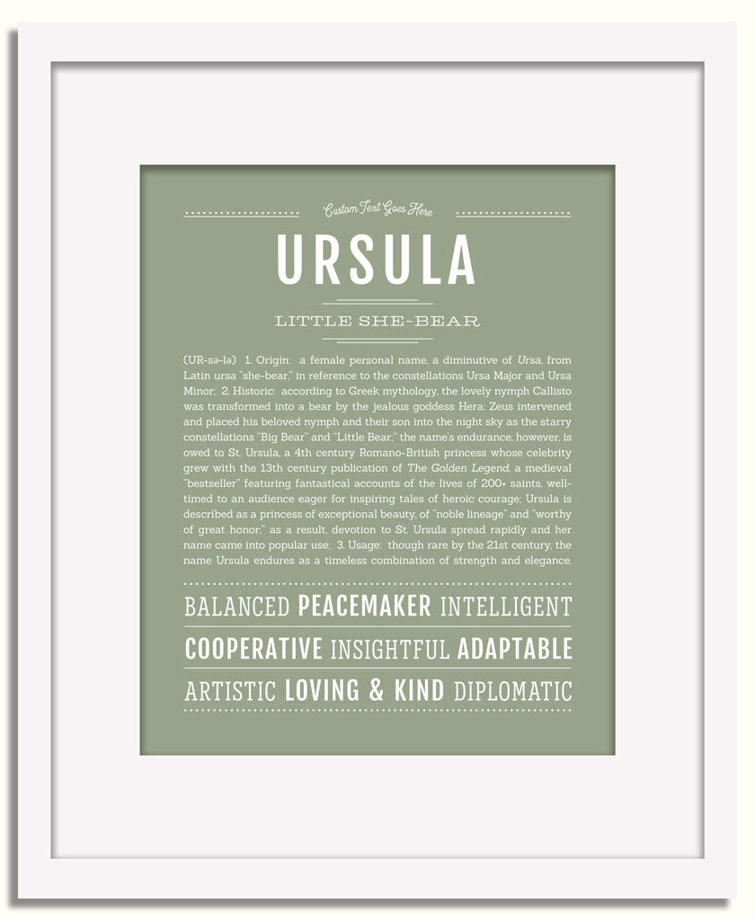 Frame Options | Sage | White Frame, Matted