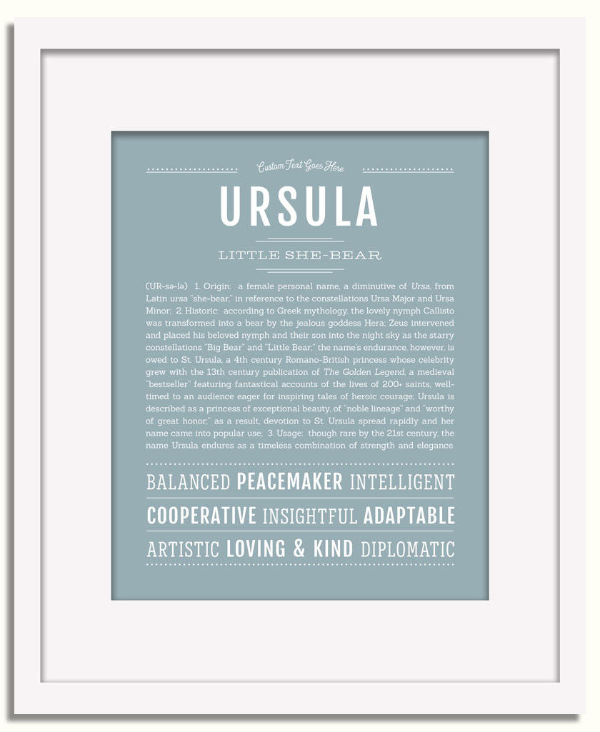 Frame Options | Powder Blue | White Frame, Matted