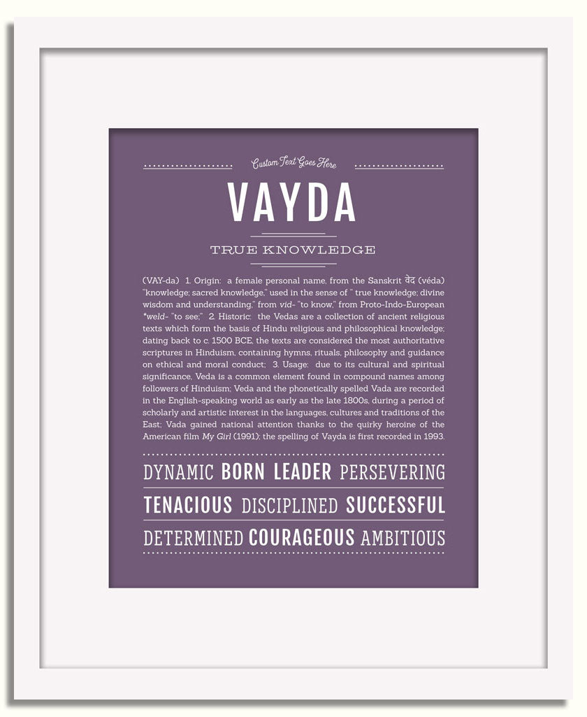 Frame Options | Deep Purple | White Frame, Matted