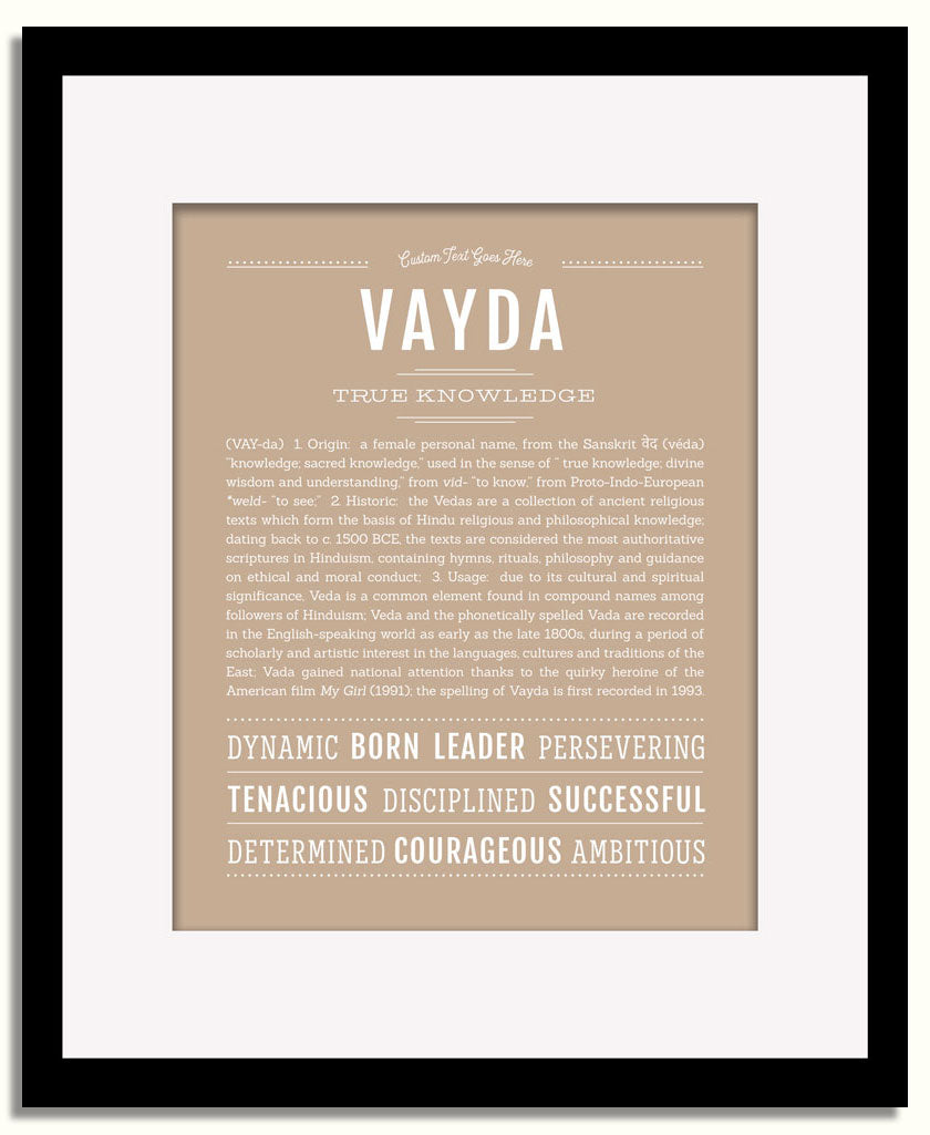Frame Options | Tan | Black Frame, Matted