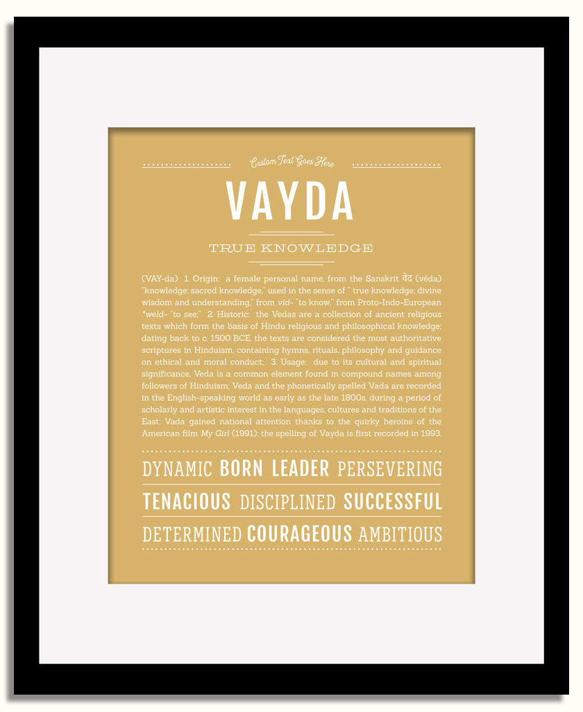 Frame Options | Matte Gold | Black Frame, Matted