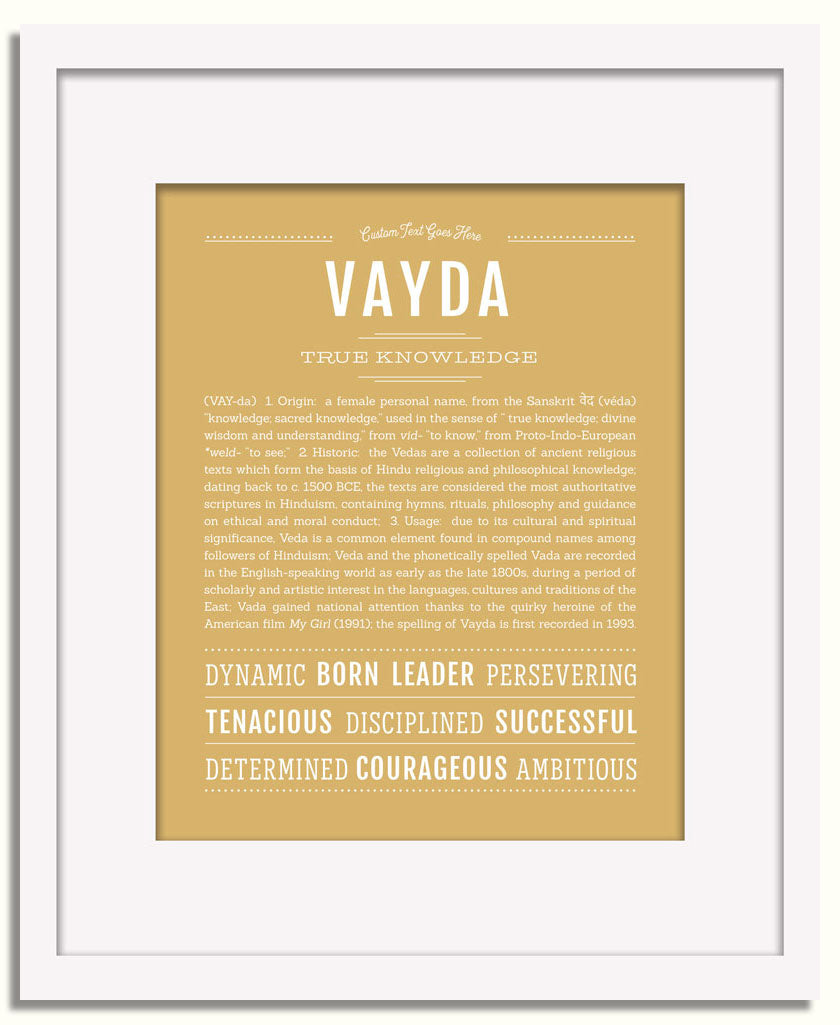 Frame Options | Matte Gold | White Frame, Matted