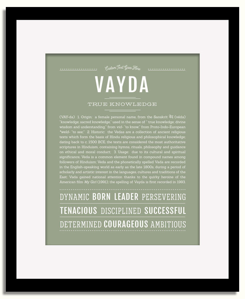 Frame Options | Sage | Black Frame, Matted