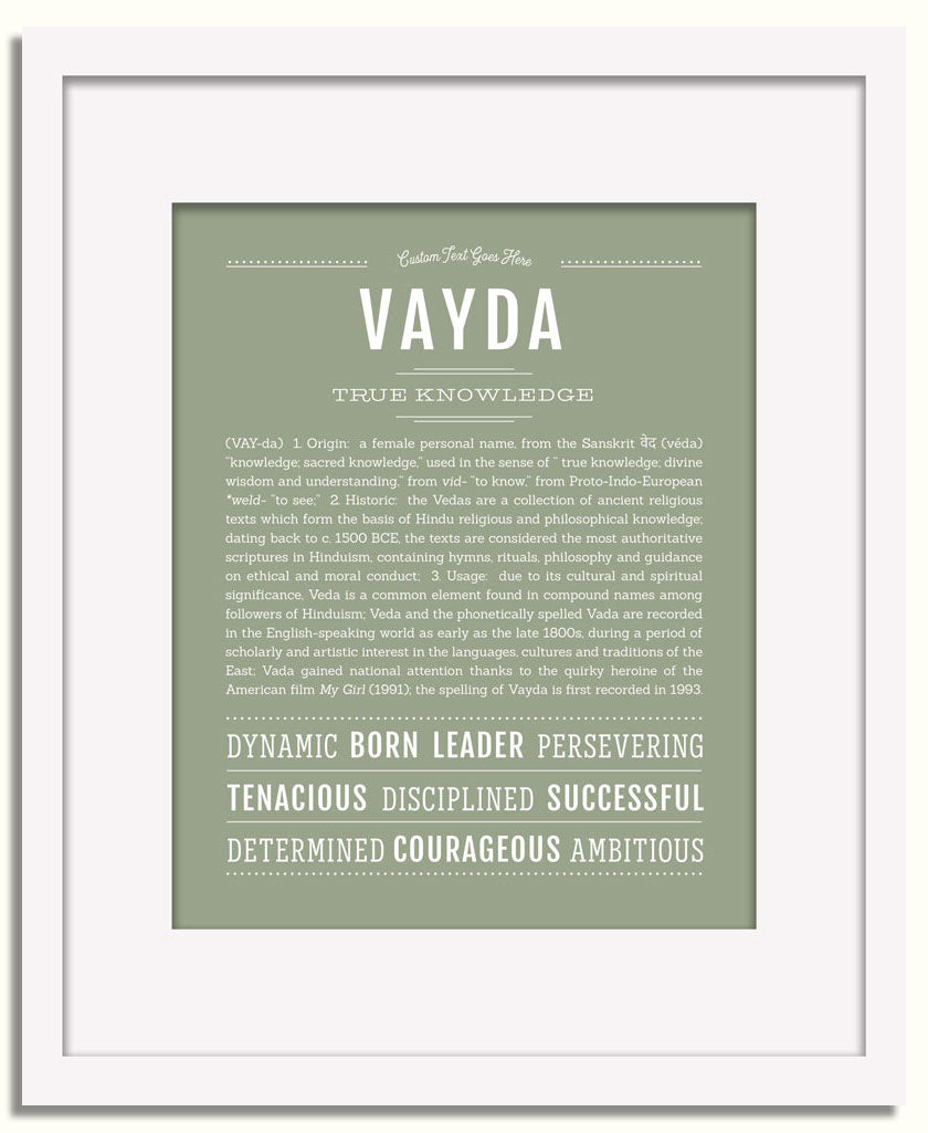 Frame Options | Sage | White Frame, Matted