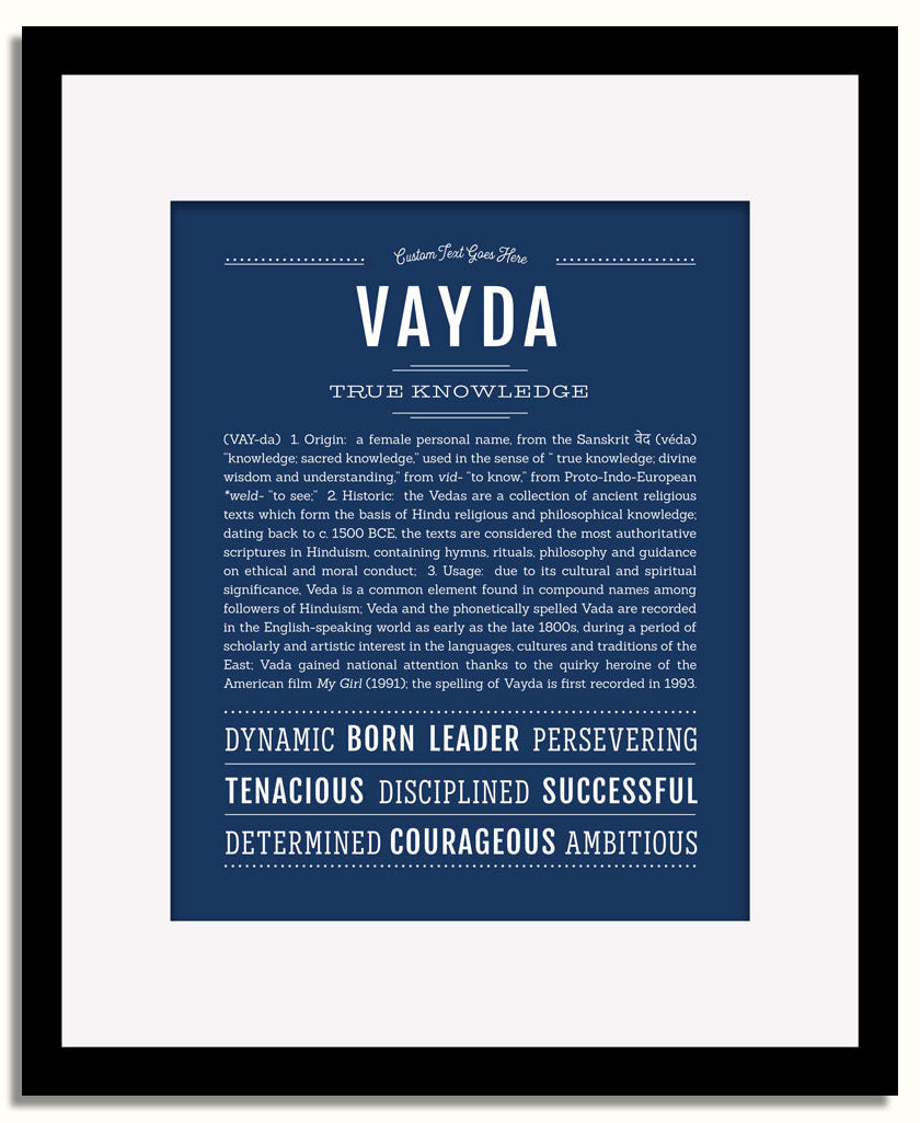 Frame Options | Midnight Blue | Black Frame, Matted