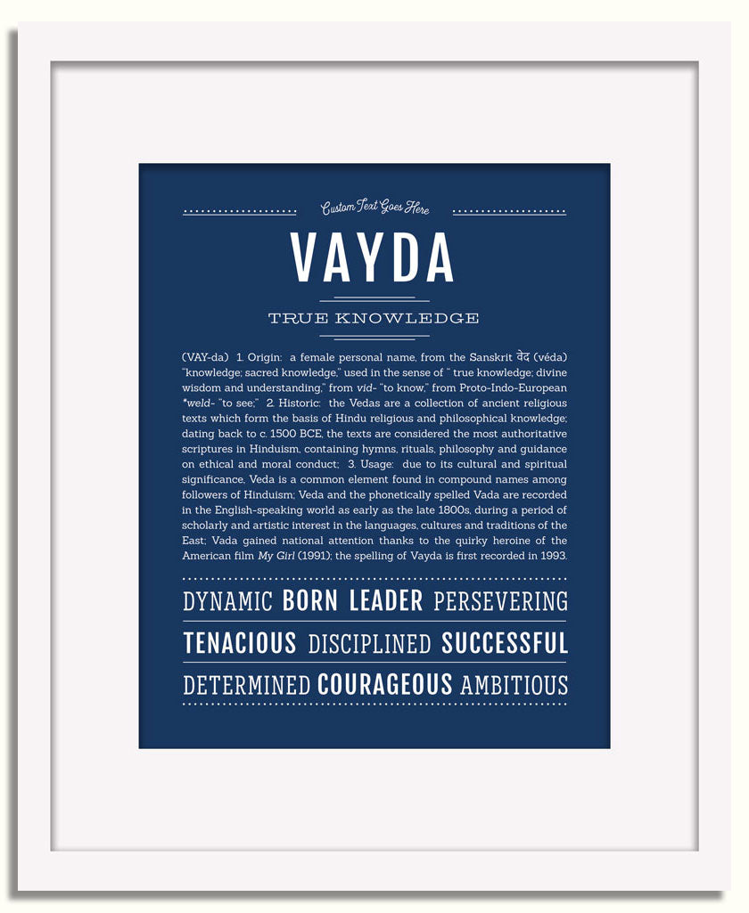 Frame Options | Midnight Blue | White Frame, Matted