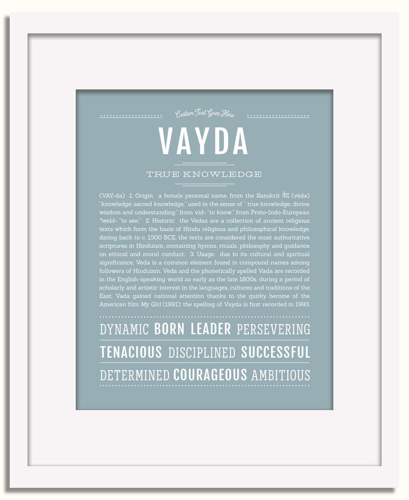 Frame Options | Powder Blue | White Frame, Matted