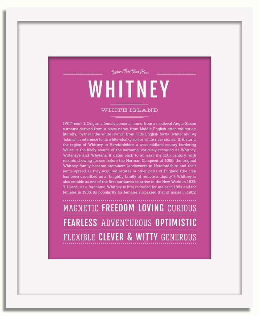 Frame Options | Dark Pink | White Frame, Matted
